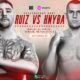 This poster highlights the 2026 boxing event featuring heavyweight contenders Andy Ruiz Jr. and Damian Knyba facing off in a highly anticipated bout.