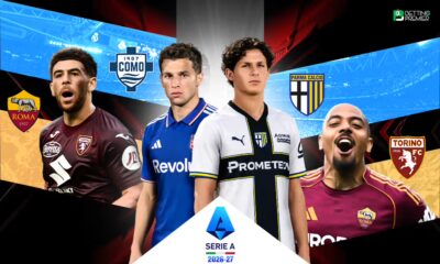 The image shows Serie A 2026-27 featuring clashes between top-tier clubs on the turf.