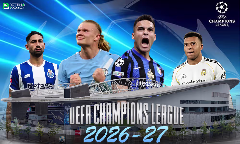 This poster denotes that the UEFA Champions League will feature several top club clashes in football.